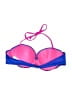 tini bikini 100% Nylon Color Block Blue Swimsuit Top Size XL - photo 2