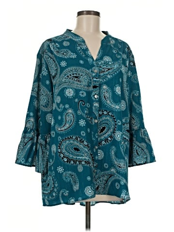 Ruby Rd. 3/4 Sleeve Button-Down Shirt (view 1)