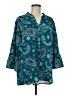 Ruby Rd. Paisley Teal 3/4 Sleeve Button-Down Shirt Size M - photo 1