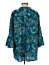 Ruby Rd. Paisley Teal 3/4 Sleeve Button-Down Shirt Size M - photo 2