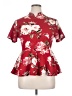 Shein Floral Red Short Sleeve Blouse Size 1X - photo 1