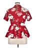 Shein Floral Red Short Sleeve Blouse Size 1X - photo 2