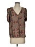 Adrienne 100% Polyester Brown Short Sleeve Blouse Size S - photo 1