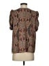 Adrienne 100% Polyester Brown Short Sleeve Blouse Size S - photo 2