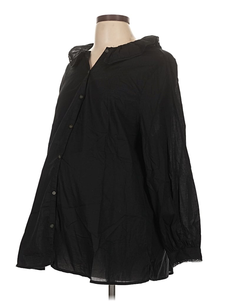 Pre-owned Old Navy - Maternity Long Sleeve Blouse In Black