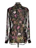 Kut from the Kloth Floral Black Long Sleeve Blouse Size L - photo 2
