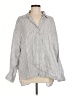 Babaton 100% Linen Stripes Silver Long Sleeve Blouse Size M - photo 1