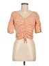 H&M 100% Viscose Orange Short Sleeve Top Size M - photo 1