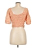 H&M 100% Viscose Orange Short Sleeve Top Size M - photo 2