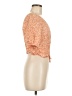 H&M 100% Viscose Orange Short Sleeve Top Size M - photo 4
