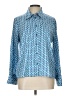Zara Print Blue Long Sleeve Blouse Size L - photo 1