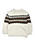 Zara Chevron-herringbone Ivory Pullover Sweater Size 8 - photo 1