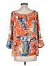 Peter Nygard 100% Polyester Orange 3/4 Sleeve Blouse Size 12 - photo 2
