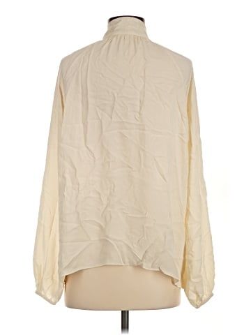 Theory Long Sleeve Silk Top (view 2)