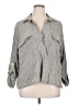 Max Studio Houndstooth Gray 3/4 Sleeve Button-Down Shirt Size XL - photo 1