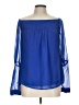 Theme 100% Polyester Blue Long Sleeve Blouse Size L - photo 1
