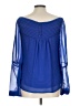Theme 100% Polyester Blue Long Sleeve Blouse Size L - photo 2