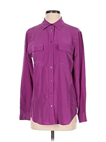 Equipment Long Sleeve Silk Top (view 1)