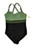 BLOOMCHIC Color Block Green Bodysuit Size 14 - photo 1