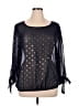 Bobeau 100% Polyester Black Long Sleeve Blouse Size XL - photo 1