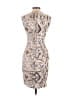 Cache 100% Polyester Graphic Tan Cocktail Dress Size 0 - photo 2