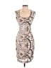 Cache 100% Polyester Graphic Tan Cocktail Dress Size 0 - photo 1