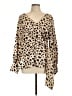 ASOS 100% Polyester Tan Long Sleeve Blouse Size 12 - photo 1