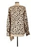 ASOS 100% Polyester Tan Long Sleeve Blouse Size 12 - photo 2