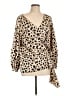ASOS 100% Polyester Tan Long Sleeve Blouse Size 12 - photo 1