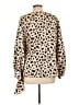 ASOS 100% Polyester Tan Long Sleeve Blouse Size 12 - photo 2