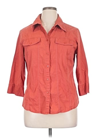 Cj Banks 3/4 Sleeve Button-Down Shirt (view 1)