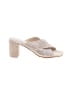 Chocolat Blu 100% Leather Solid Gray Silver Sandals Size 10 - photo 1