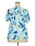JM Collection Blue Short Sleeve Blouse Size 2X - photo 2