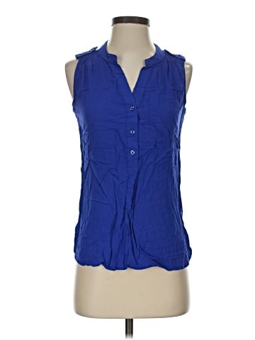 a.n.a. A New Approach Sleeveless Button-Down Shirt (view 1)