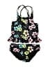 Hurley Floral Black Two Piece Swimsuit Size 4 - photo 1