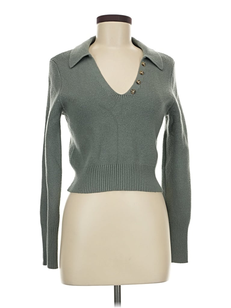 Pre-owned Happily Grey Pullover Sweater In Green