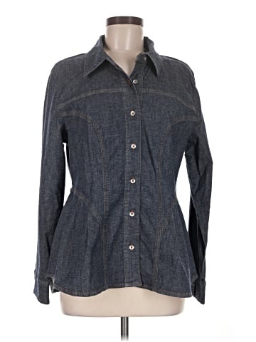 Peace Love World Long Sleeve Button-Down Shirt (view 1)
