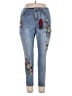 Earl Jean Floral Blue Jeans Size 16 - photo 1