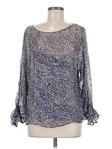 White House Black Market Long Sleeve Silk Top (view 1)