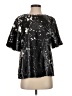 Buddy Love 100% Polyester Metallic Silver Short Sleeve Blouse Size S - photo 1