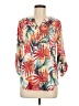 NY Collection 100% Polyester Tropical Orange 3/4 Sleeve Blouse Size M - photo 1