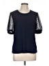 CeCe Blue Short Sleeve Top Size L - photo 1