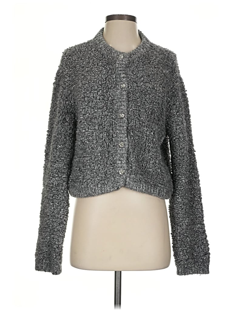 Pre-owned Massimo Dutti Cardigan Sweater In Gray