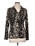 DKNY Animal Print Ivory Long Sleeve Blouse Size L - photo 1