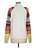 Free People Color Block Argyle Stripes Graphic Multi Color White Turtleneck Sweater Size L - photo 2