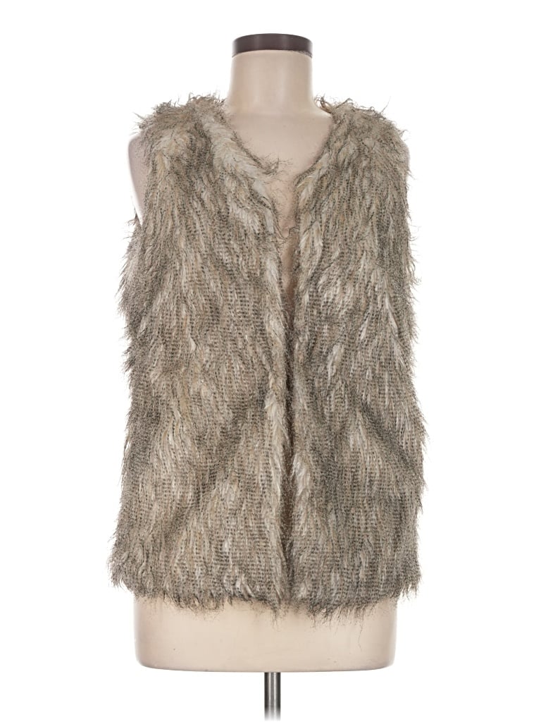 Pre-owned Hot & Delicious Faux Fur Vest In Gray