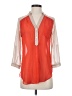 A. Byer 100% Polyester Color Block Orange 3/4 Sleeve Blouse Size S - photo 1