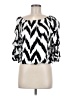 CeCe 100% Viscose Silver 3/4 Sleeve Blouse Size M - photo 1