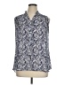 CAbi Paisley Blue Sleeveless Button-Down Shirt Size XL - photo 1