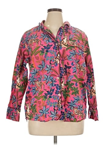 Printfresh 3/4 Sleeve Button-Down Shirt (view 1)